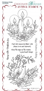 Christmas Circles Rubber Stamp sheet - DL